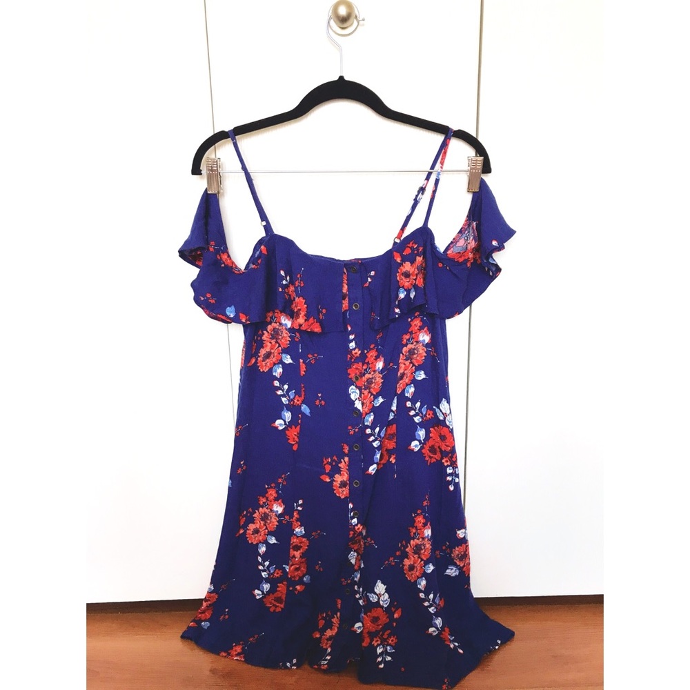 Mossimo Blue and Red Floral Dress